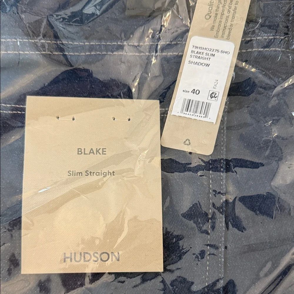 🆕 Hudson Shadow Jeans Men's Navy Straight Leg Denim